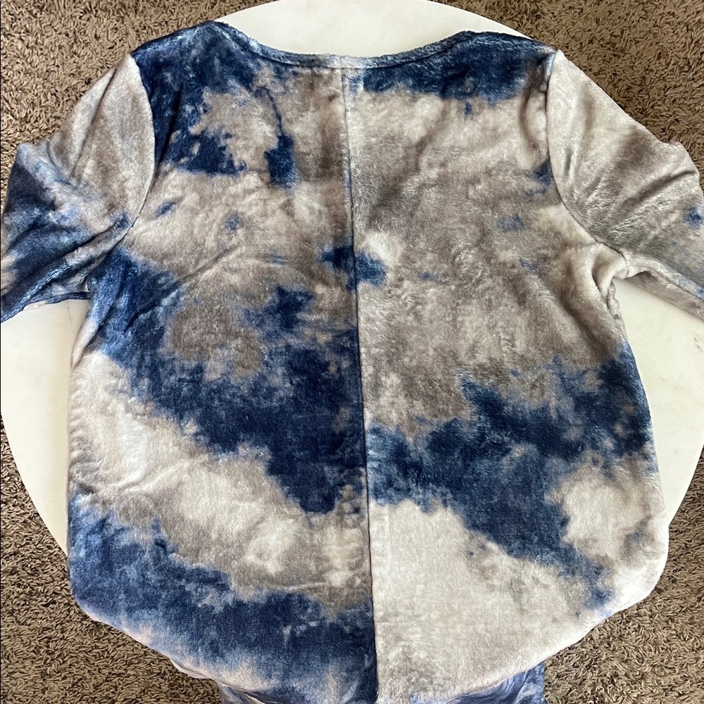 Natural Life Open Foot Onesie XS Blue & Gray Tie Dye Zip Up - Picture 7 of 11
